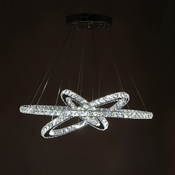 Dimmable LED Pendant Light Modern Remote Control Crystal Chandelier Lamp Fixtures with 3 Ring D705030 CE UL