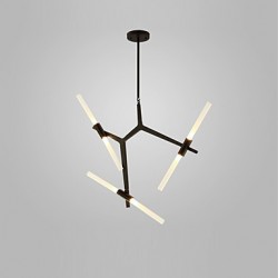Northern Europe Vintage Chandelier G9 Warm White 6 Light Glass Herringbone branch Pendant Lights Metal Dining Room Cafe Bars Clothing Store Lighting