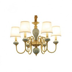 Chandelier Traditional/Classic Country Brass Feature for LED Mini Style Metal Living Room Bedroom Dining Room Study Room/Office 6 Bulbs