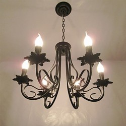 European Style Simplified Chandelier Bedroom Restaurant Wrought Iron Candle Lamp Living Room Lamp Decorative Lamp