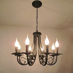 European Style Simplified Chandelier Bedroom Restaurant Wrought Iron Candle Lamp Living Room Lamp Decorative Lamp