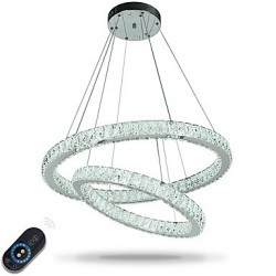 LED Indoor Crystal Chandeliers Pendant Light Ceiling Lights Dimmable Lighting with Remote Control