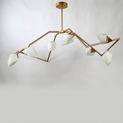 Eight Light Post Modern Metal with Glass Peach Chandelier Lamp for the Bedroom / Canteen Room / Bar / Coffee Room Decorate Pendant Lamp