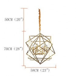 Lantern Brass Feature for Designers Metal Living Room Bedroom Dining Room Chandelier