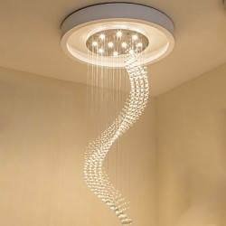 Modern LED Crystal Ceiling Pendant Lights Indoor Chandeliers Home Hanging Lighting Chandelier Lamps Fixtures 3W WARM WHITE Bulbs