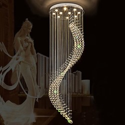 Modern LED Crystal Ceiling Pendant Lights Indoor Chandeliers Home Hanging Lighting Chandelier Lamps Fixtures 3W WARM WHITE Bulbs