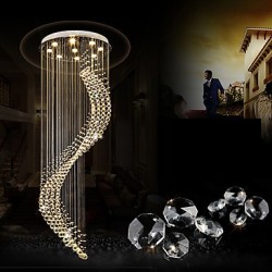 Modern LED Crystal Ceiling Pendant Lights Indoor Chandeliers Home Hanging Lighting Chandelier Lamps Fixtures 3W WARM WHITE Bulbs
