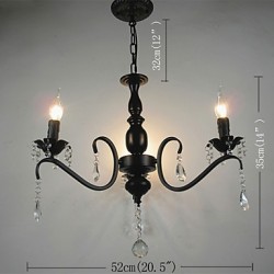 Crystal Chandelier European Style Wrought Iron Living Room Lamp Creative Personality Bedroom Restaurant Candle Lamps And Lanterns