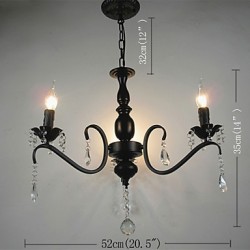 Crystal Chandelier European Style Wrought Iron Living Room Lamp Creative Personality Bedroom Restaurant Candle Lamps And Lanterns
