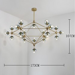 Twenty_one Light Post Modern Europe Style Modo Metal Glass Pendant Lamp for the Bedroom / Living Room / Foyer Decorate Industrial Chandelier Lamp