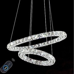 LED Crystal Chandeliers Lights Indoor Pendant Light Ceiling Lamp Lighting Fixtures Dimmable with Remote Control