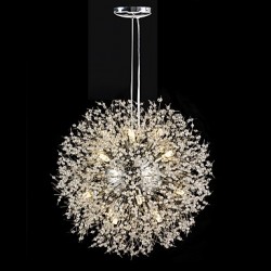 Globe Chrome Feature for Crystal Metal Living Room Dining Room Study Room/Office Chandelier