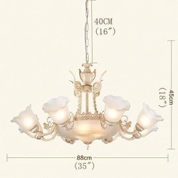 Traditional/Classic Painting Feature for Mini Style Metal Living Room Bedroom Dining Room Study Room/Office Kids Room Chandelier