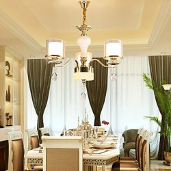 Modern/Contemporary Electroplated Feature for Crystal Metal Living Room Bedroom Dining Room Study Room/Office Chandelier