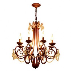 8 Lights Chandelier Modern/Contemporary Traditional/Lodge Vintage Retro Country Painting Feature for Crystal Metal Living Room