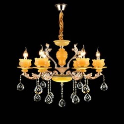 Traditional/Classic Zinc Alloy Feature for Crystal Mini Style Metal Living Room Bedroom Study Room/Office 6 Bulbs Chandelier