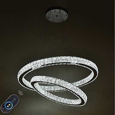 Led Indoor Crystal Chandeliers Modern Pendant Light Ceiling Light Dimmable Lighting Lamp With Remote Control