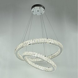 LED Indoor Crystal Chandeliers Modern Pendant Light Ceiling Light Dimmable Lighting Lamp with Remote Control