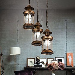 Rustic/Lodge Vintage Retro Mini Style Metal Living Room Bedroom Dining Room Pendant Light