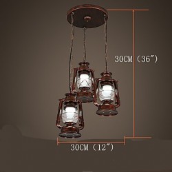 Rustic/Lodge Vintage Retro Mini Style Metal Living Room Bedroom Dining Room Pendant Light