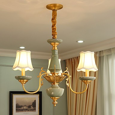 All Copper Chandelier Jade Decorative Living Room Chandelier OP0