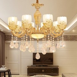 European Style Atmosphere Zinc Alloy Crystal Living Room Bedroom Home Chandelier B
