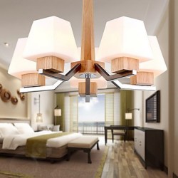 Modern/Contemporary Electroplated Feature for LED Wood/Bamboo Living Room Bedroom Dining Room Kitchen Study Room/Office Chandelier