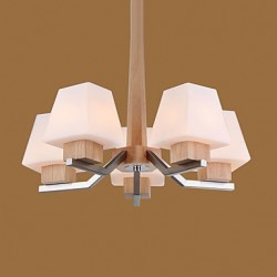 Modern/Contemporary Electroplated Feature for LED Wood/Bamboo Living Room Bedroom Dining Room Kitchen Study Room/Office Chandelier