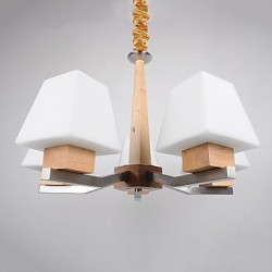 Modern/Contemporary Electroplated Feature for LED Wood/Bamboo Living Room Bedroom Dining Room Kitchen Study Room/Office Chandelier