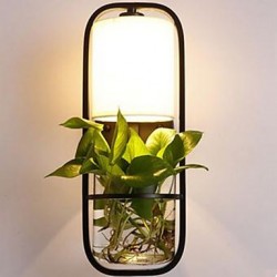 Modern Iron Creative Potted Plant Glass Wall Lamp