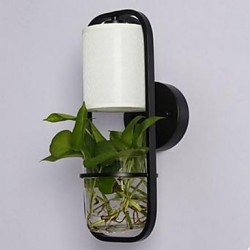 Modern Iron Creative Potted Plant Glass Wall Lamp
