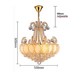 Modern Luxury Chandeliers Crystal Living Room LED Pendant Light Diameter 50CM Contains 8 LED Bulbs