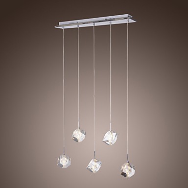 Max 10w Modern Contemporary Island Crystal Chrome Pendant Lights