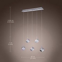 Max 10W Modern/Contemporary / Island Crystal Chrome Pendant Lights Dining Room / Kitchen