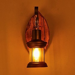 Single Head Industrial Vintage Retro Wooden Metal Painting Color Wall lamp for the Home / Hotel / Corridor Decorate Wall Light