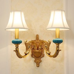 E12/E14 Simple Country Traditional/Classic Brass Feature for Mini Style Bulb Included,Uplight Wall Sconces Wall Light