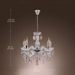 New Upligh Chrome Ceiling lamp 5 Candle light Acrylic Fixture Chandelier Pendant