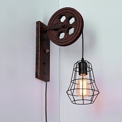 Industrial Retro Iron Wall Lamp Creative Personality Lift Pulley Wall Lamp