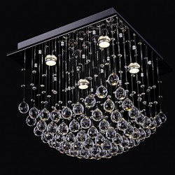 Elegent Chinese Crystal Chandelier 4 Lights with Flush Mount