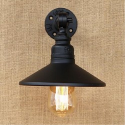 40W E27 Industrial Style Nordic Water Pipe Wall Lamp Wall Light-Black