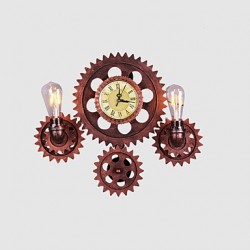 Vintage Industrial Wall Lights Wood Gear Shape Creative turnable Lights Restaurant Cafe Bar Decoration lighting