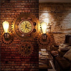 Vintage Industrial Wall Lights Wood Gear Shape Creative turnable Lights Restaurant Cafe Bar Decoration lighting