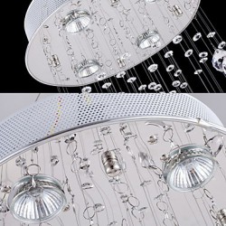 LED Crystal Pendant Lights Chandelier Lighting 5 Lights Silver Canpoy Clear K9 Crystal Helix Ceiling Lamps H180CM
