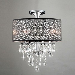 Max 60W Modern/Contemporary / Drum Crystal / Mini Style Chrome Chandeliers Living Room / Bedroom / Dining Room / Study Room/Office