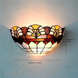 30cm Retro Country Wall Lights Glass Shade Living Room Bedroom Restaurant Cafe Bar Wall Sconces