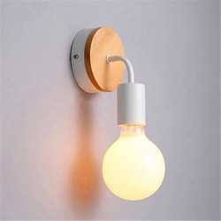 Modern Minimalist Creative Personality Wood Iron Lamp Corridor Balcony Bedroom Bedside Iron Wall Lamp