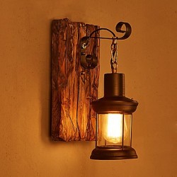 Single Head Industrial Vintage Retro Wooden Metal Painting Color Wall lamp for the Home / Hotel / Corridor Decorate Wall Light