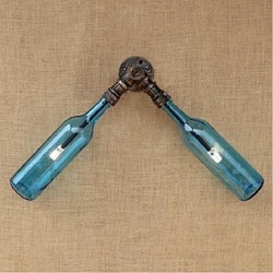 6W E27 BGB006 LED Retro American Village Creative Industry Wind Designer Water Bottle Wall Lamp Wall Light Blue