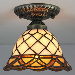 E27 220V 20*17CM 3-5銕uropean Rural Creative Arts Stained Glass Absorb Dome Lamp Led Light