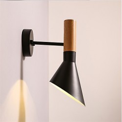 Northern Europe Style Wood Grain Metal Wall Lights Living Room /Restaurant Light Angle Adjustable